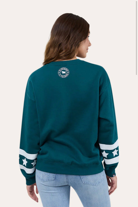 Traditions Womens Oversized Crew - Dark Teal