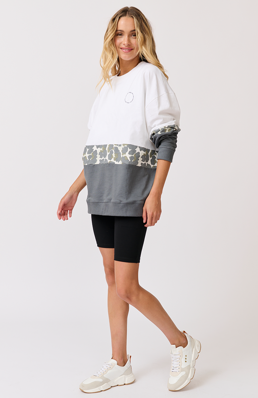 Bowie Sweater - Khaki Leopard