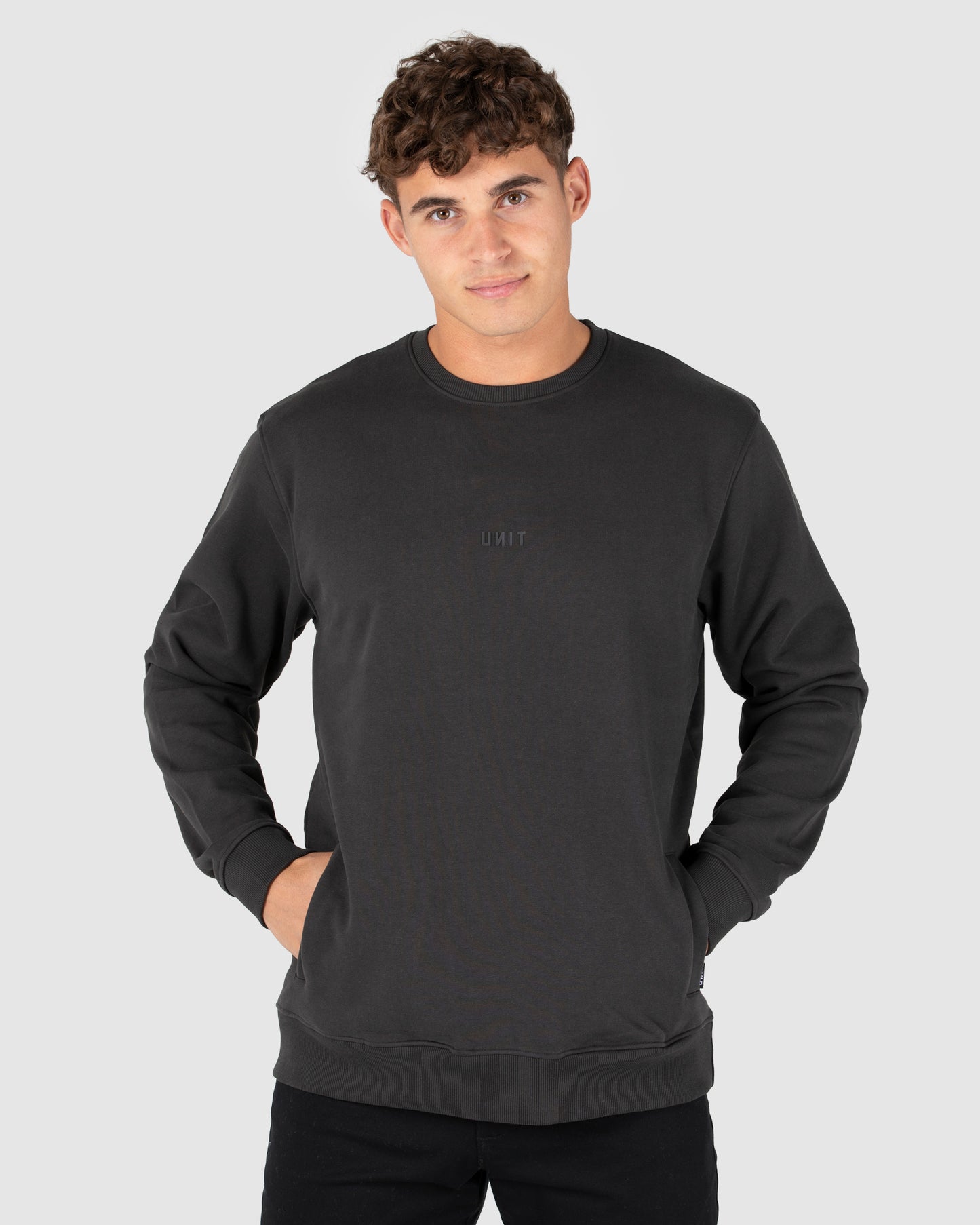 Unisex Fleece Crew - Central - Washed Black