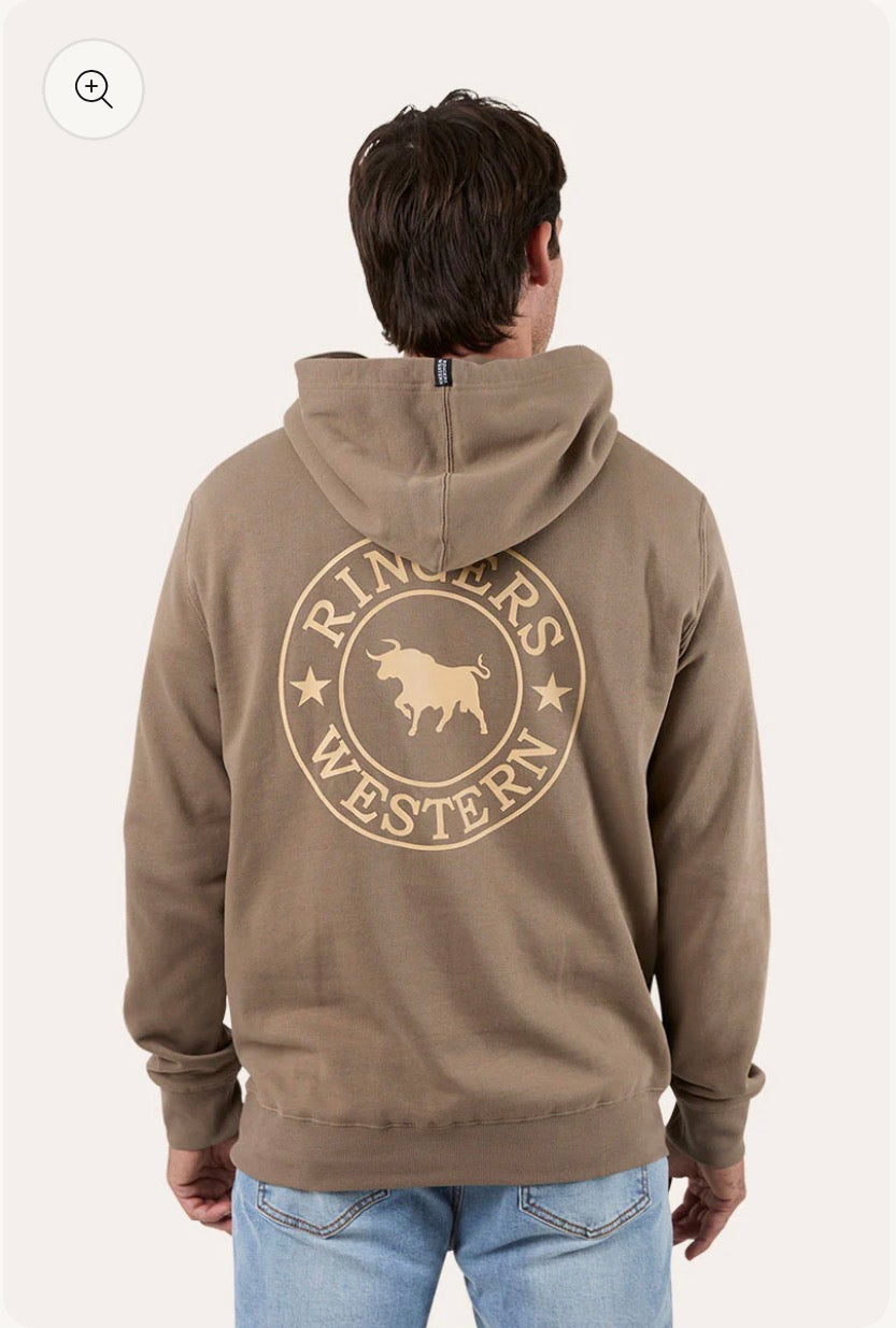 Signature Bull Mens Pullover Hoodie - Mushroom