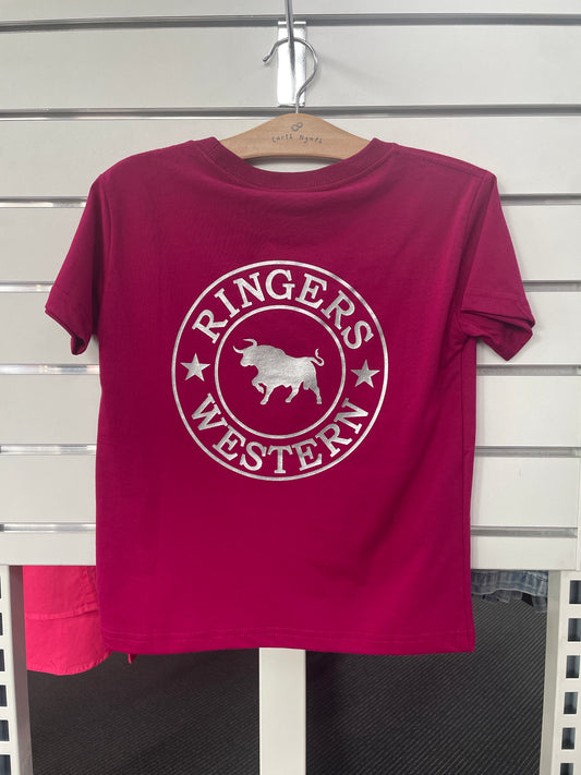 Signature Bull Kids Classic Fit T-Shirt - Magenta/Silver