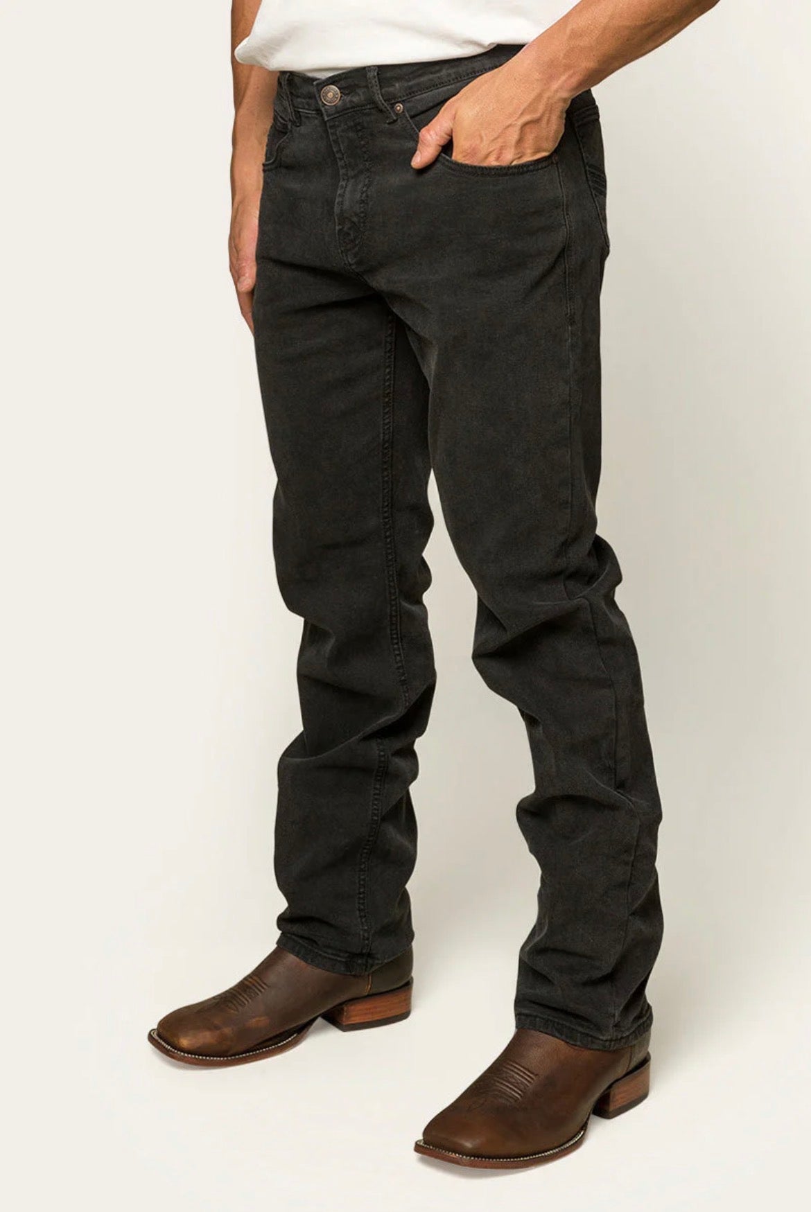 Muster Mens Slim Straight Fit Jean - Black