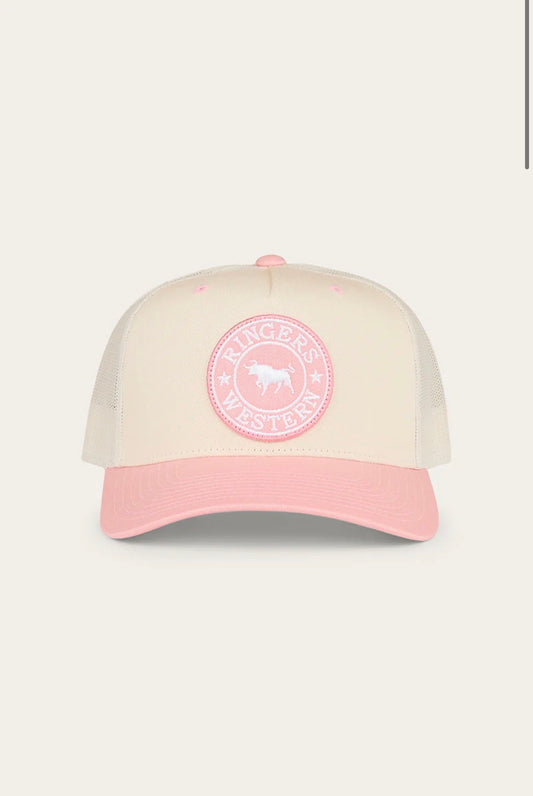 Signature Bull Trucker Cap - Rosey/Off White
