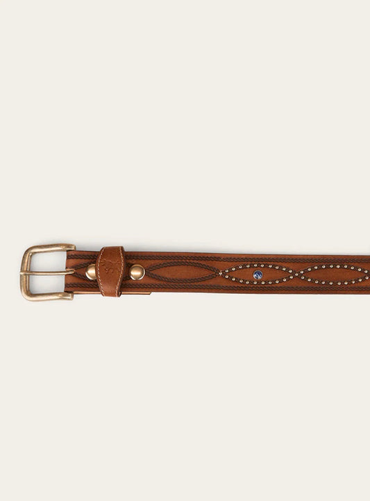 Diamond T Belt - Tan/Silver