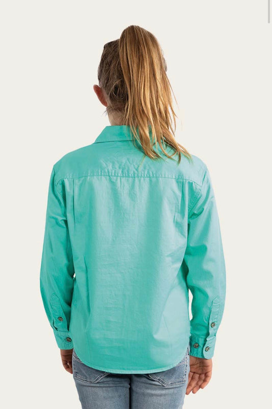 Ord River Kids Half Button Workshirt - Mint