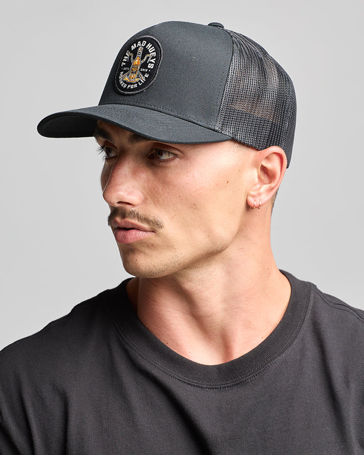 Hooked for Life Trucker Cap - Black
