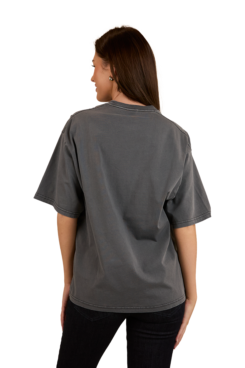 Lady Luck Womens Oversized T-Shirt - Washed Black