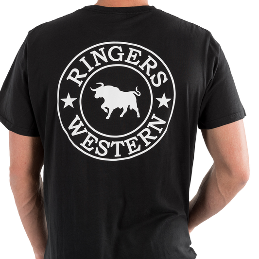 Signature Bull Mens Loose Fit T-Shirt - Black/White