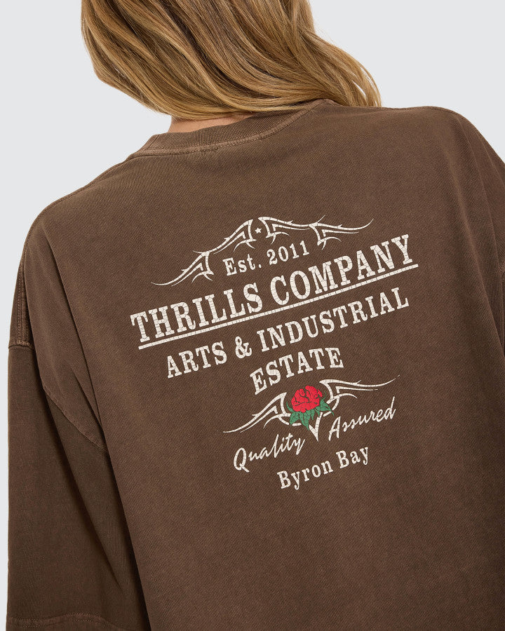 Thrills | Banner of Strength Oversized Tee | Cocoa