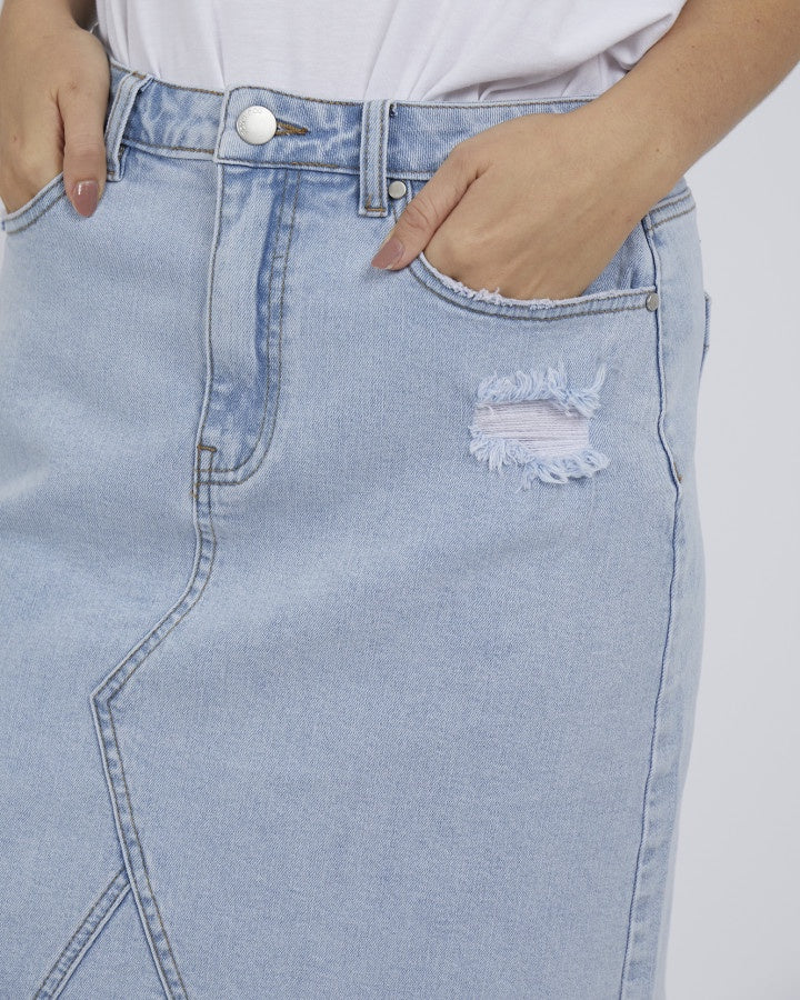 Belle Denim Skirt - Light Blue