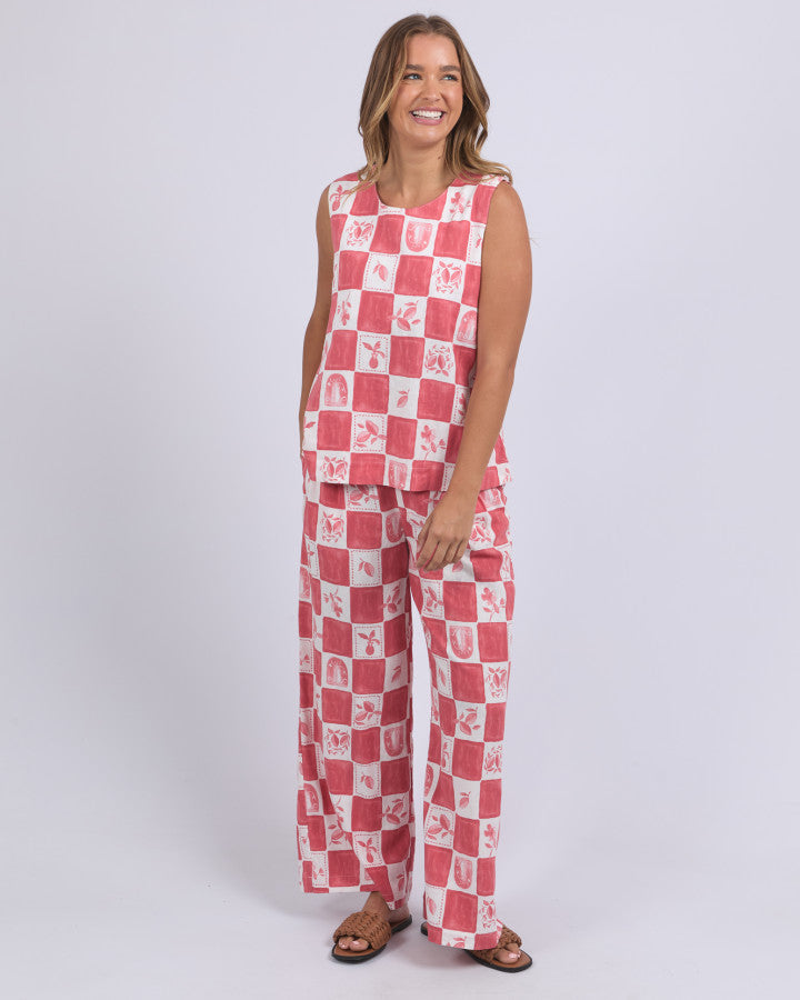 Biarittz Top - Crimson Print