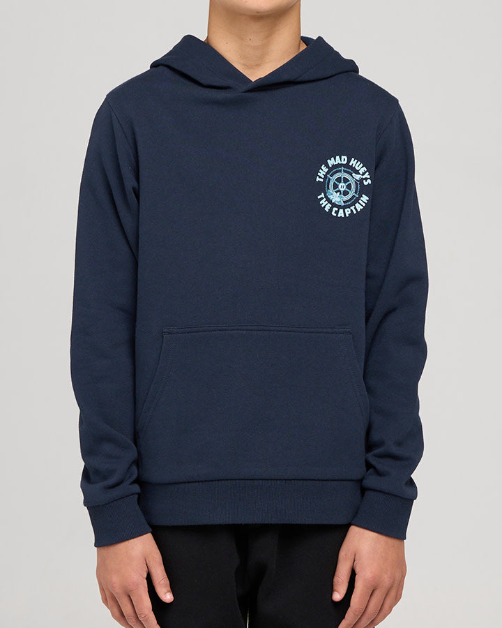 Captain Two Faced - Youth Hooded Pullover - Navy