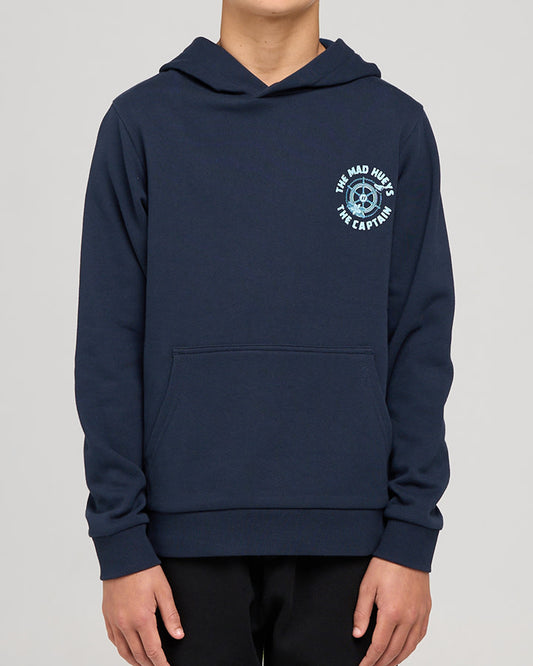 Captain Two Faced - Youth Hooded Pullover - Navy