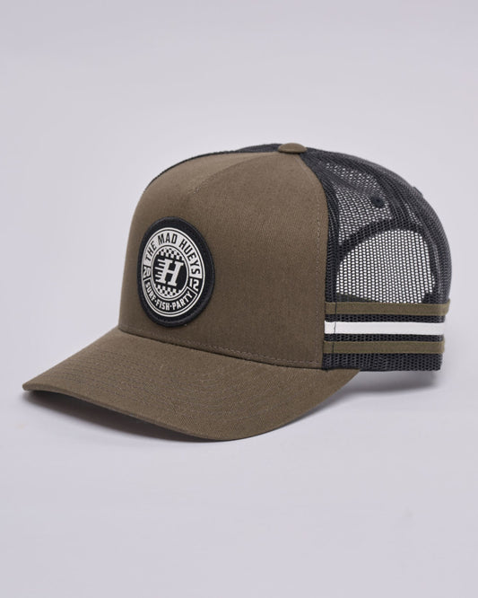 Checker Hueys - Twill Trucker - Olive