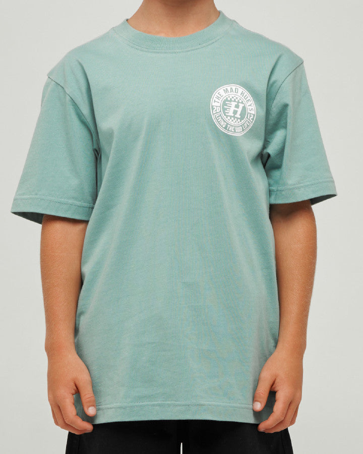 The Mad Hueys | Checker Hueys | Youth SS Tee - Seafoam
