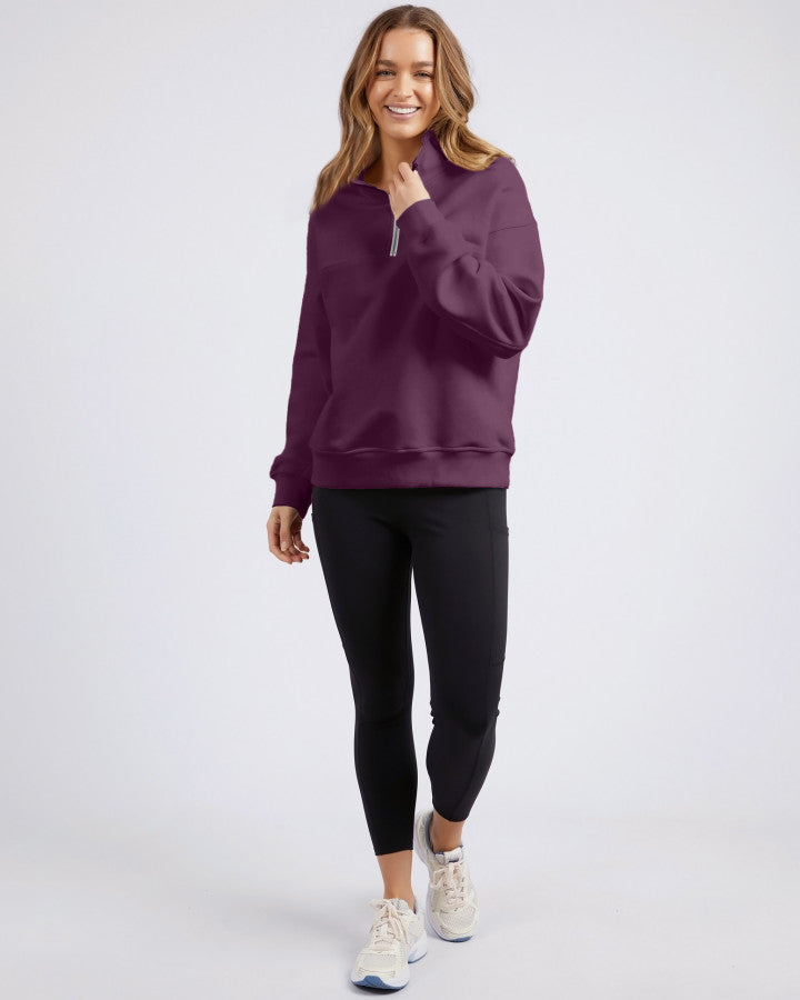 College Zip Crew - Plum