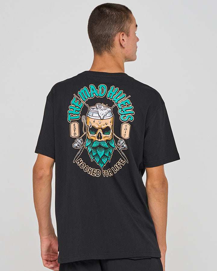 Frothin' Hooked for Life SS Tee - Black