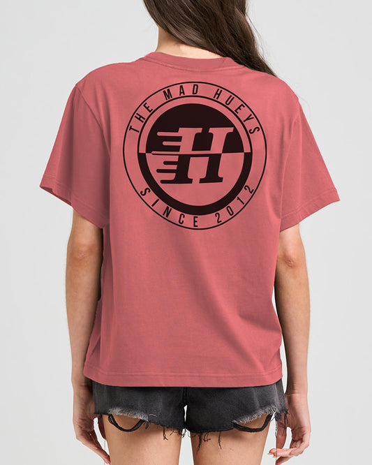 The Mad Hueys | H Series Split | Womens SS Tee - Dusty Rose