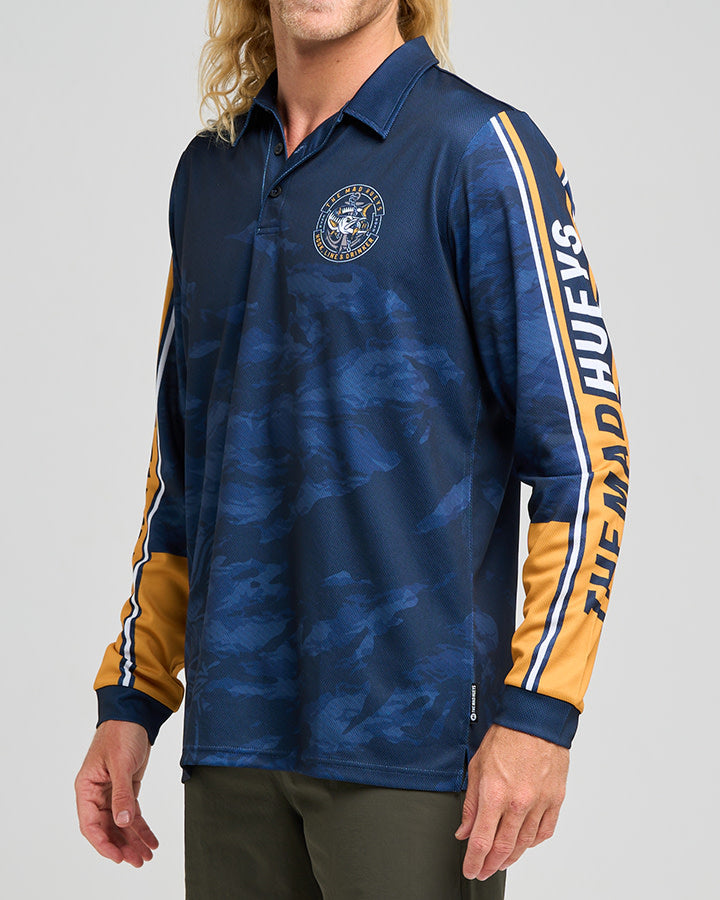 Hooked Cuda UPF 50+ Fishing Jersey - Navy