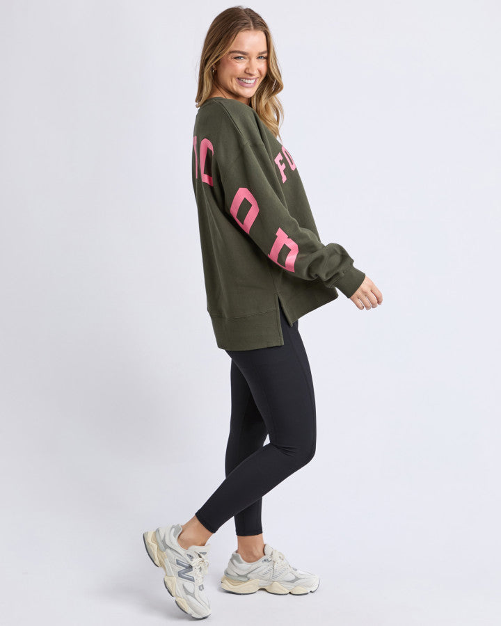 Interval Crew - Dark Khaki/Coral