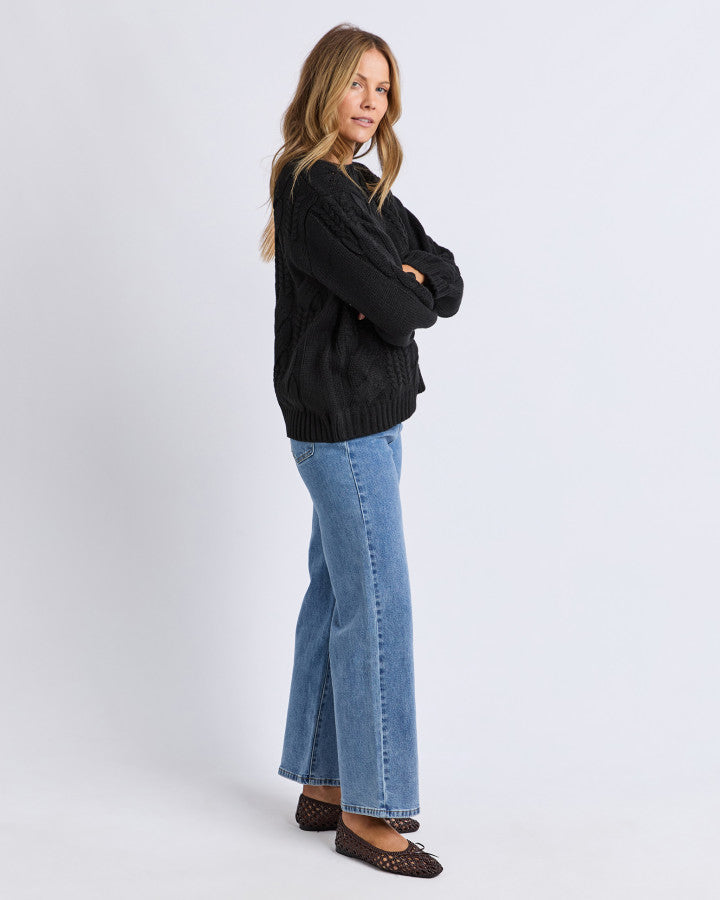 Josie Crew Knit - Black