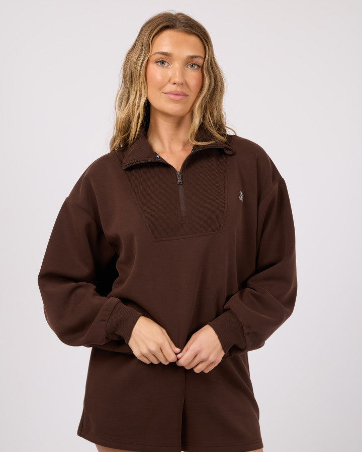 Luxe Active 1/4 Zip - Brown