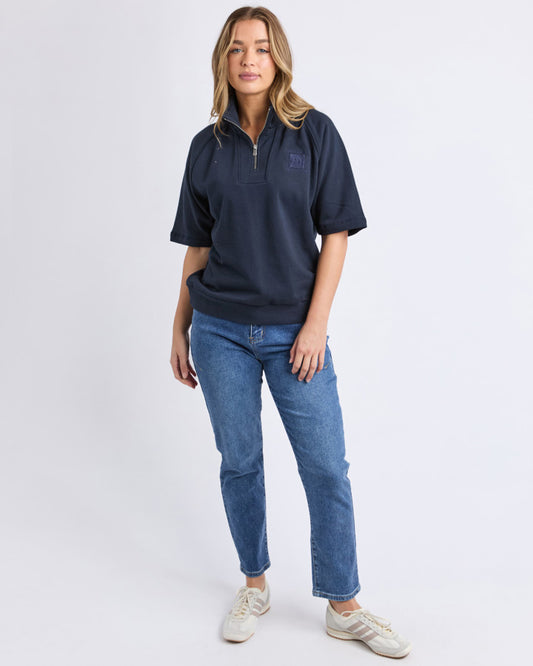 Foxwood Piped Crew - Navy