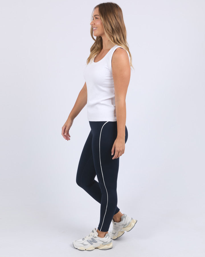 Piping Legging - Navy