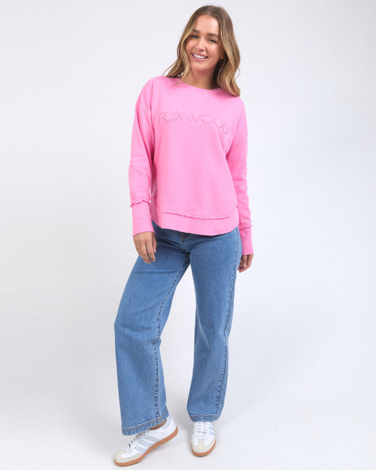 Simplified Metallic Crew - Bubblegum Pink