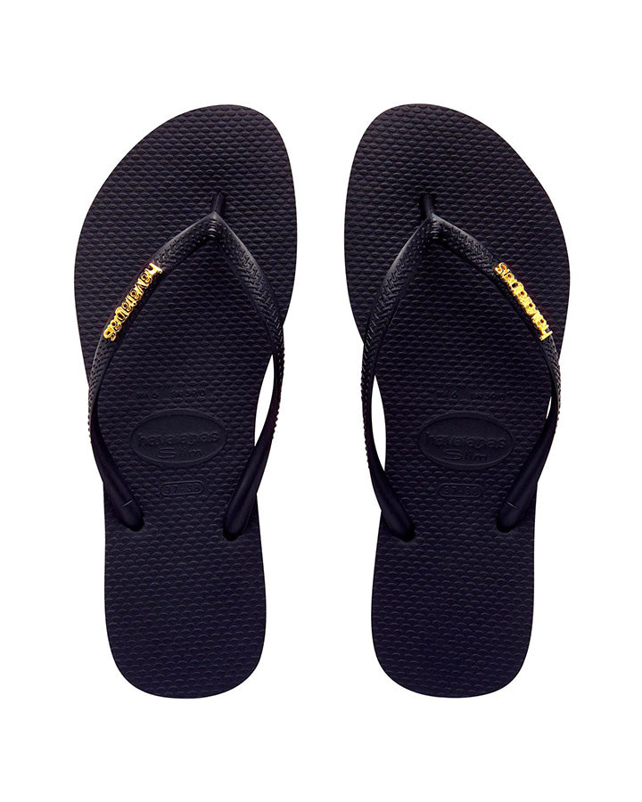 Slim Metal Logo Black/Gold | Female