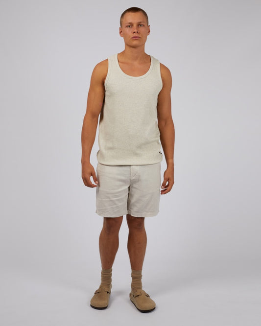 Tab Linen Shorts - Oat