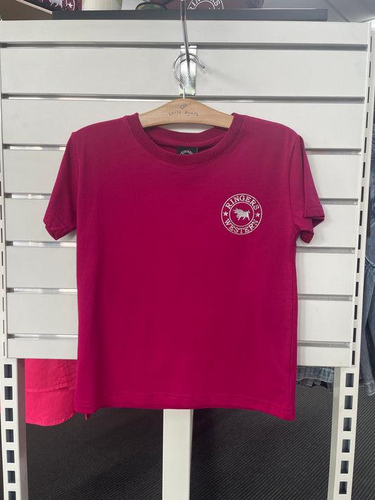 Signature Bull Kids Classic Fit T-Shirt - Magenta/Silver