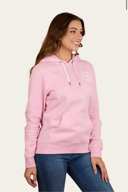Signature Bull Womens Pullover Hoodie - Pink Marle