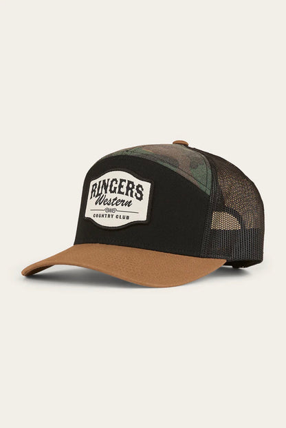 Country Club 7 Panel Cap - Black/Camo