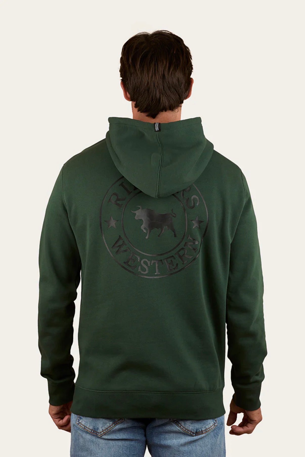 Signature Bull Mens Pullover Hoodie - Pine