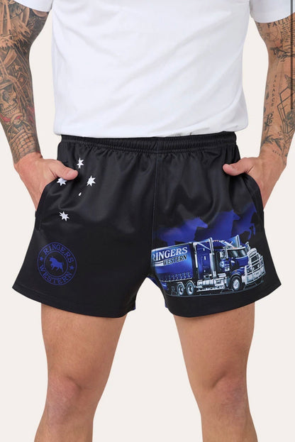 Ringers Road Rumble Footy Shorts - Blue