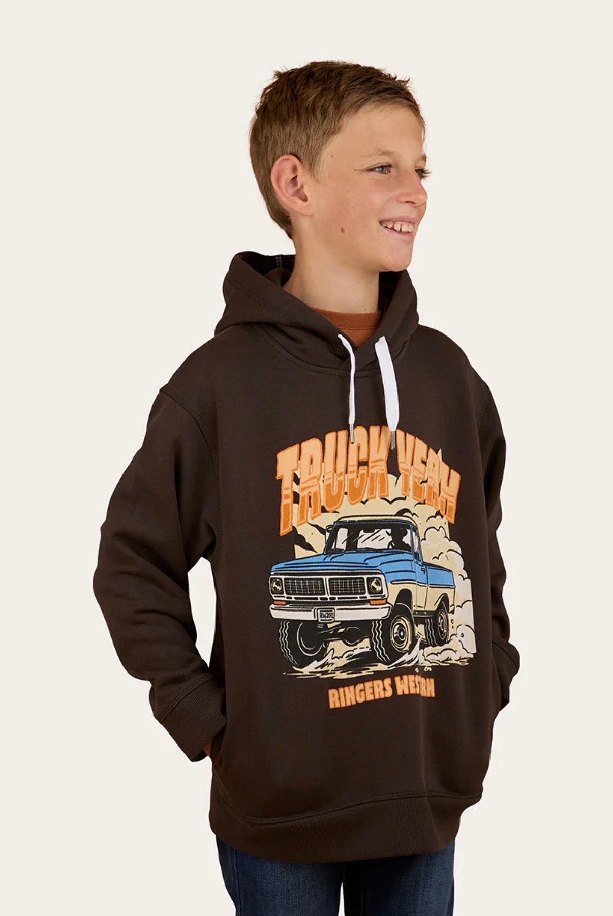 Truck Yeah Boys Oversized Hoodie - Charcoal