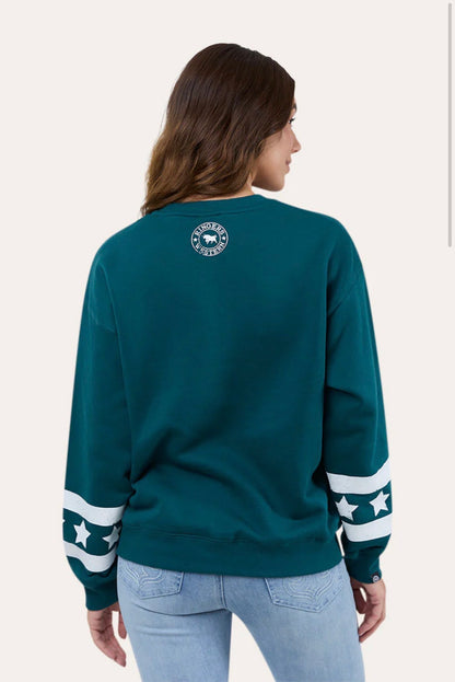 Traditions Womens Oversized Crew - Dark Teal