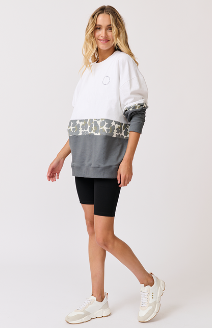 Bowie Sweater - Khaki Leopard