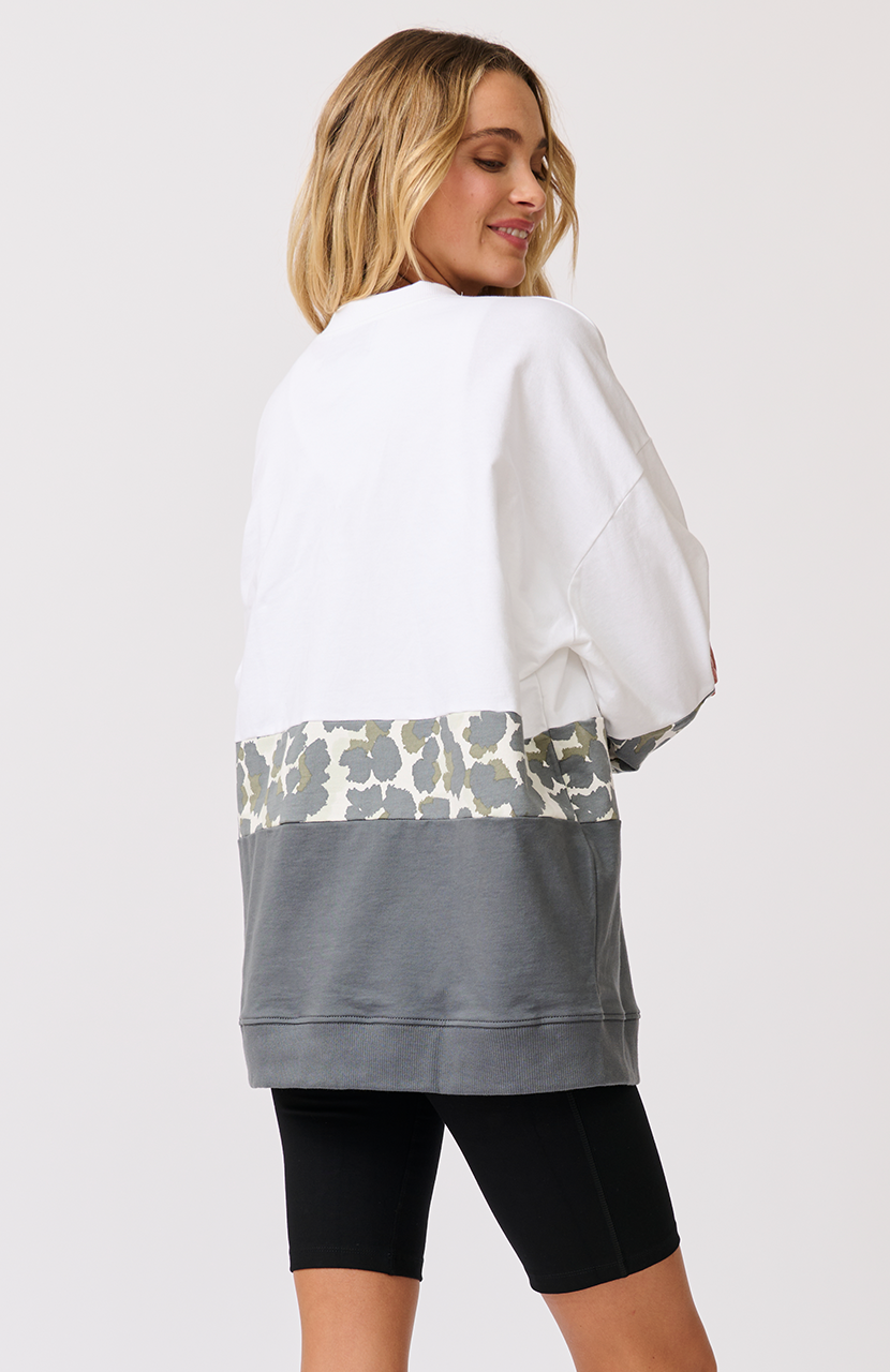 Bowie Sweater - Khaki Leopard