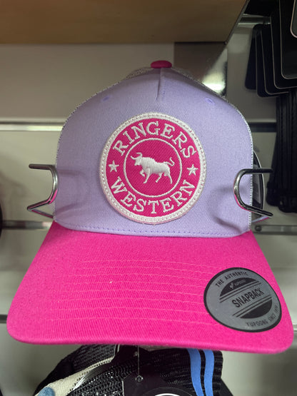 Signature Bull Kids Trucker Cap - Lilac/Candy