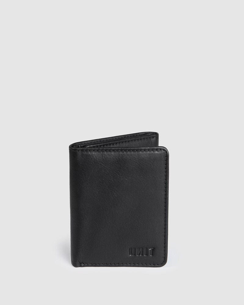 Mens Wallet Tri-Fold Compact - Black