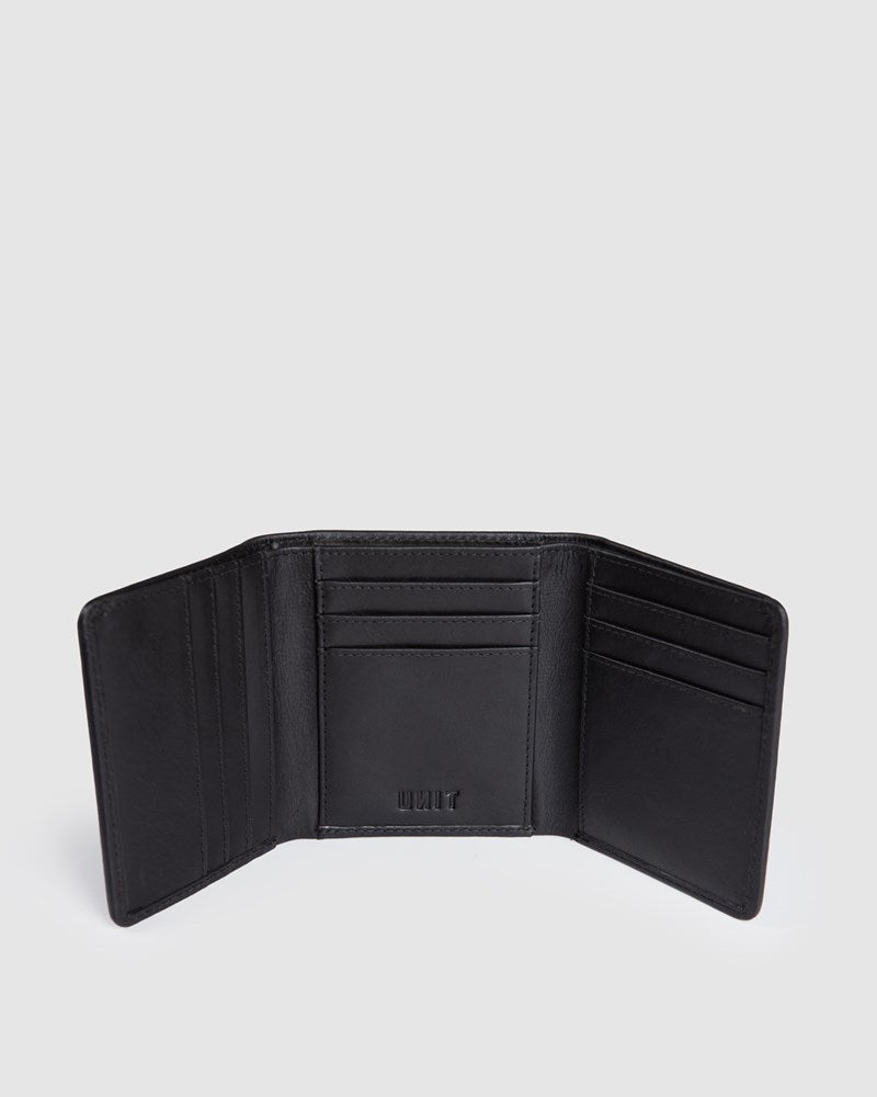 Mens Wallet Tri-Fold Compact - Black