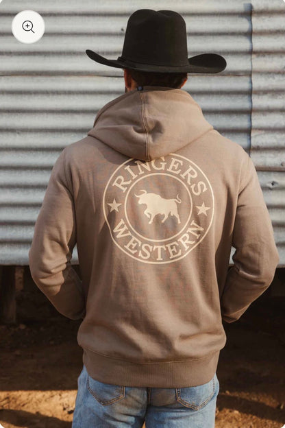 Signature Bull Mens Pullover Hoodie - Mushroom