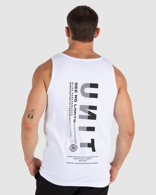 UNIT Mens Singlet - Industry - White