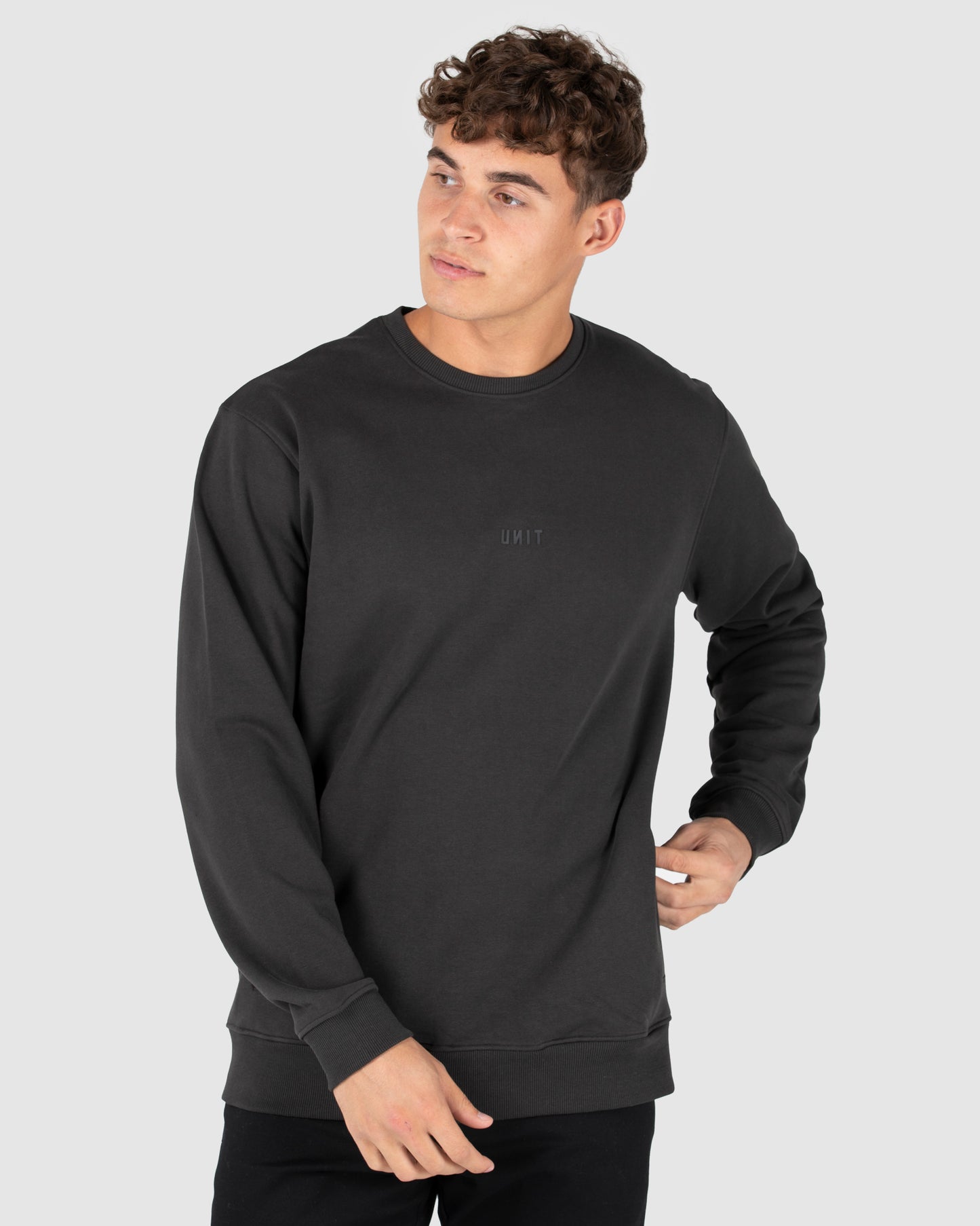 Unisex Fleece Crew - Central - Washed Black
