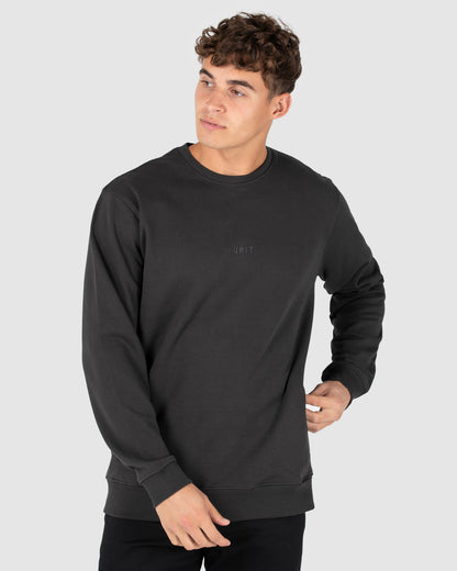 Unisex Fleece Crew - Central - Washed Black
