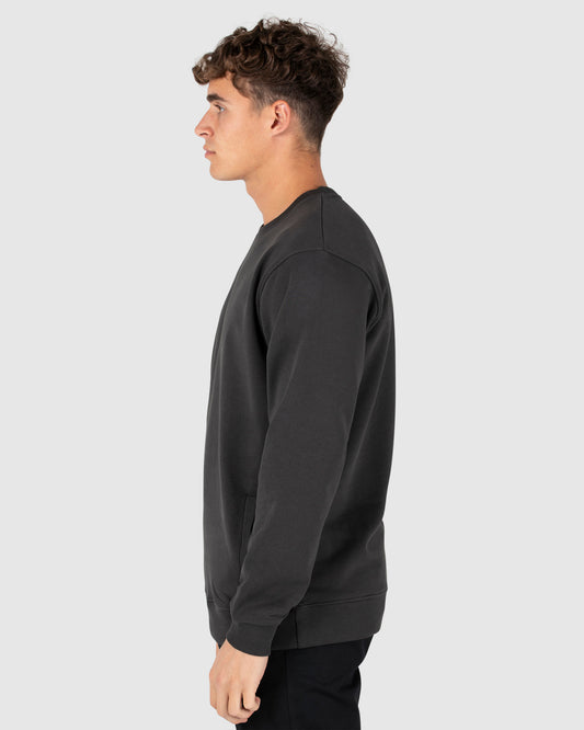 Unisex Fleece Crew - Central - Washed Black