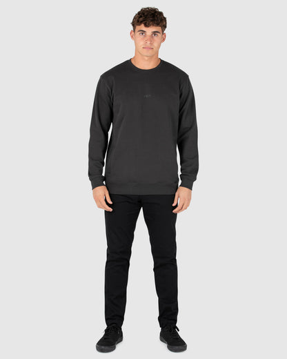 Unisex Fleece Crew - Central - Washed Black
