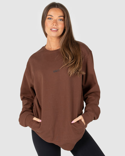 Unisex Fleece Crew - Central - Brown